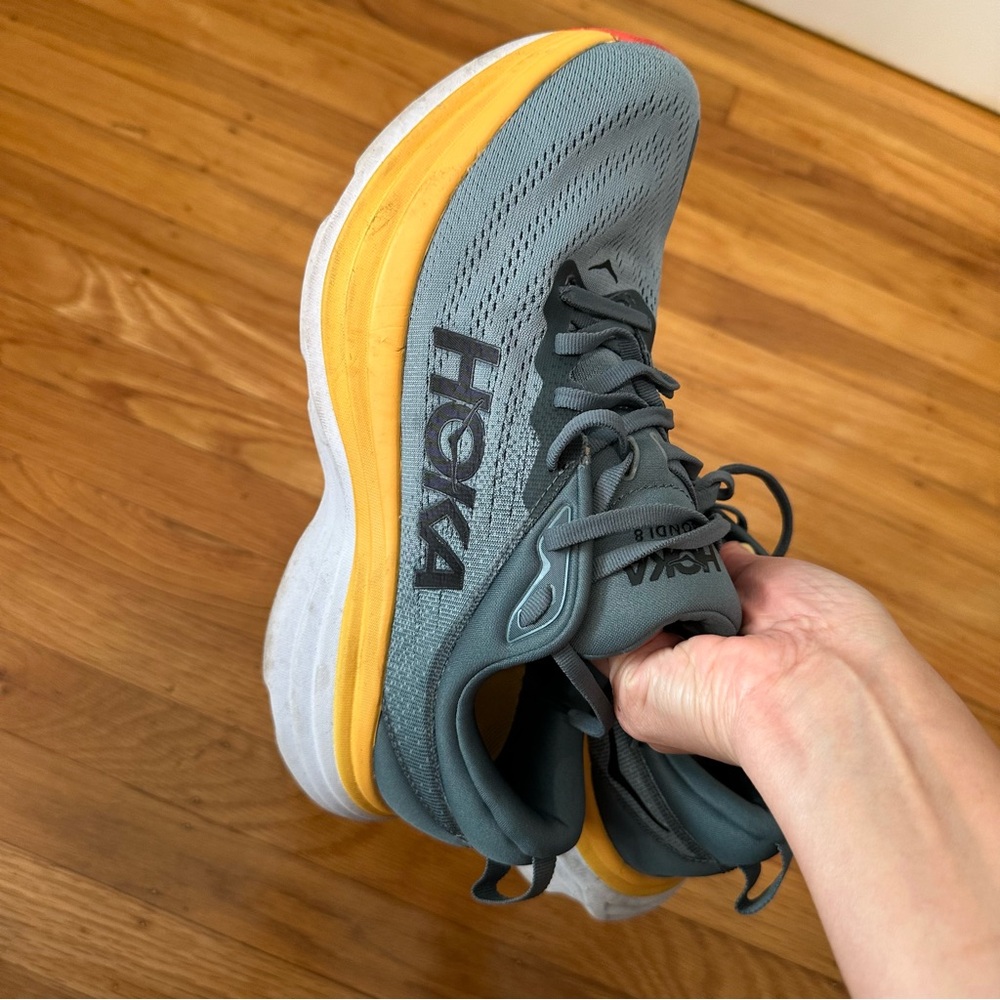 Hoka One One Mens Bondi 8 in Goblin Blue and Yellow Size 9 #P13 - Picture 3 of 13